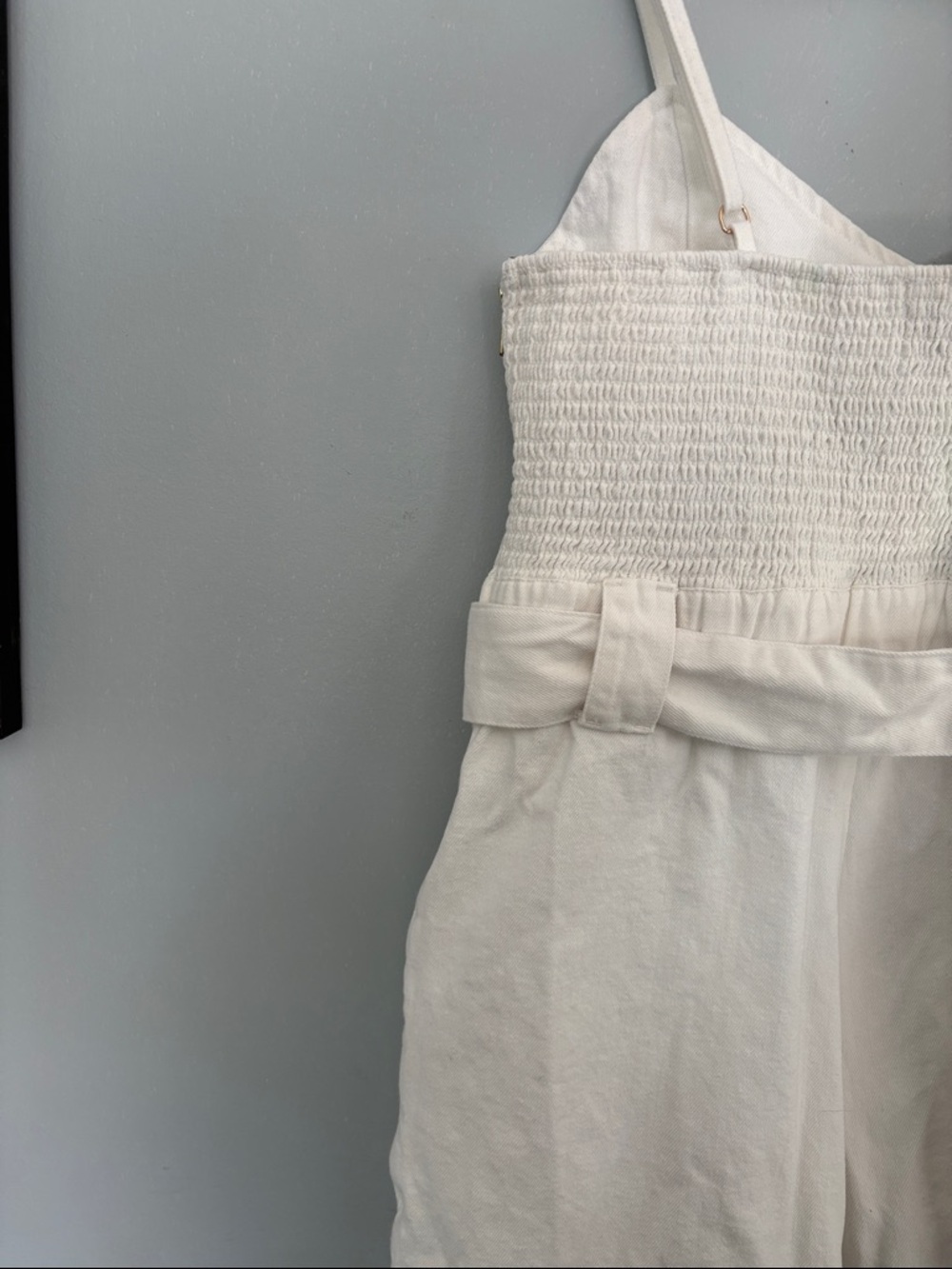 Show Me Your MuMu White Spaghetti-Strap Belted Romper size M - Picture 7 of 7